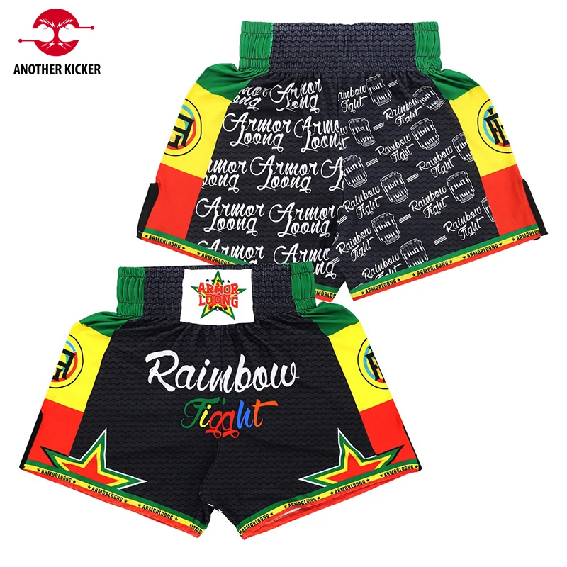 Muay Thai Printing Bo Mens Womens Quick Dry Shorts Kickbo Combat Sparring Mixed Martial Arts MMA Clothing