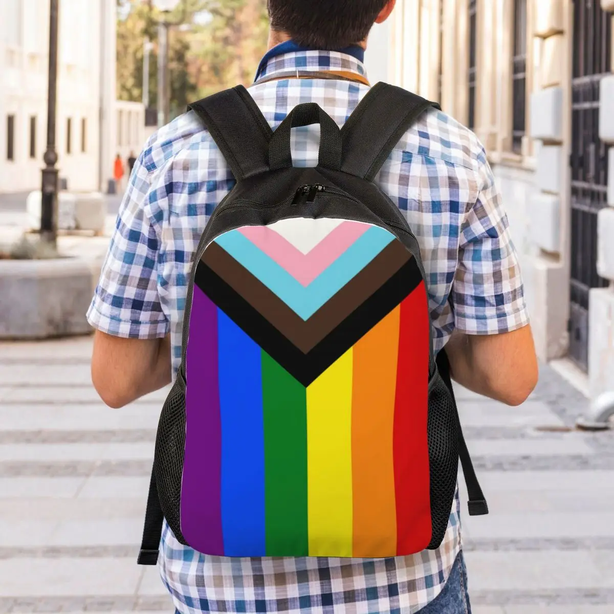 Mochilas personalizadas da bandeira do orgulho do arco-íris Lgbt para a escola universitária, sacos do orgulho gay para mulheres e homens, Bookbag casual