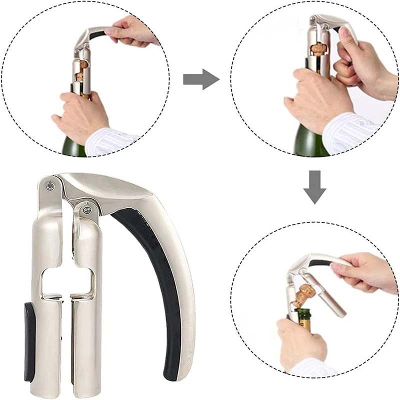 Champagne Bottle Opener Zinc Alloy Sparkling Wine Cork Puller Bar Jar Cork Puller Champagne Corkscrew Sparkling Wine Bottle Open