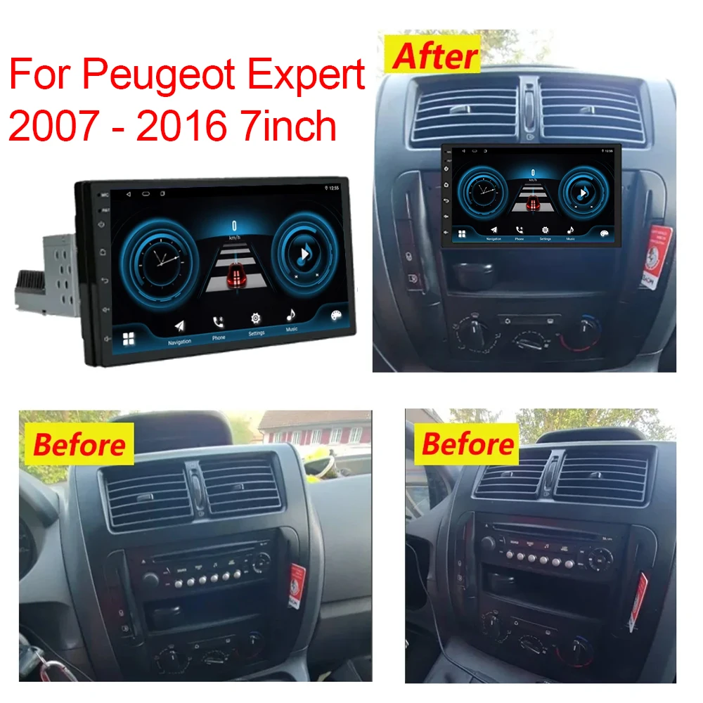 For Peugeot Expert 2007 - 2016 7 Inch Video Player Android Auto Car Radio GPS Navigation Multimedia Stereo Carplay No 2din DVD