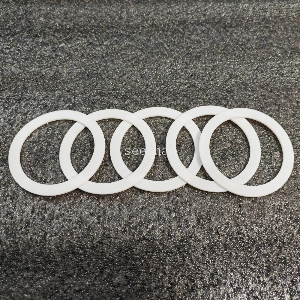 Gasket Pencuci Datar PTFE Ketebalan 1.25Mm ID3mm ~ 160Mm Gasket Penyegel Pencuci Cakram Plastik Bantalan Datar PTFE Tahan Suhu Tinggi