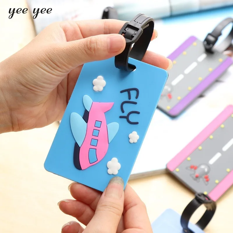 Luggage Tags Anti Theft PVC Plane Letters Baggage Name Tag Suitcase Work ID Address Labels Holder Travel The World Accessories