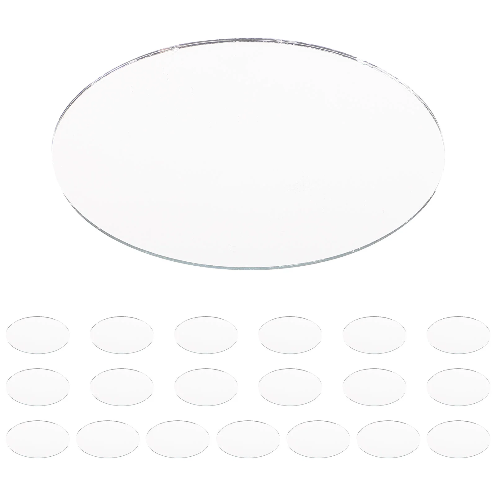 20 Pcs DIY Alloy Mirror Women Make Up Use Mirror Mini Oval Shape Unfinished Mirror Lens for DIY Craft (Small Style)