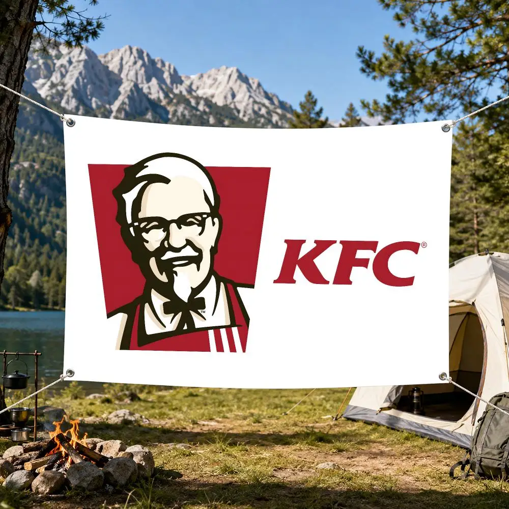 Fried chicken burger brand Flags Aesthetic Wall Tapestry Printed Wall Hanging Living Room Party Outdoor Decor