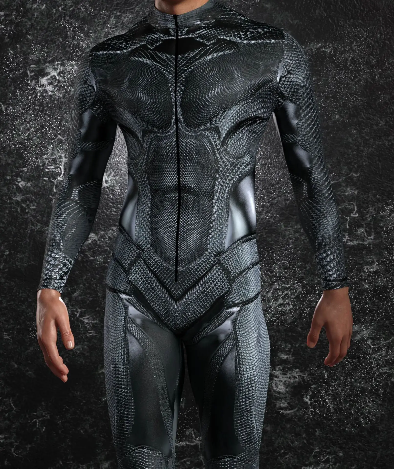 Cooler Rüstungs-Cosplay-Bodysuit Cosplay-Jumpsuit Steampunk-Punk-Kostüm Halloween-Party-Show-Auftritt Herren Zentai-Anzug 2026 – Detail 24