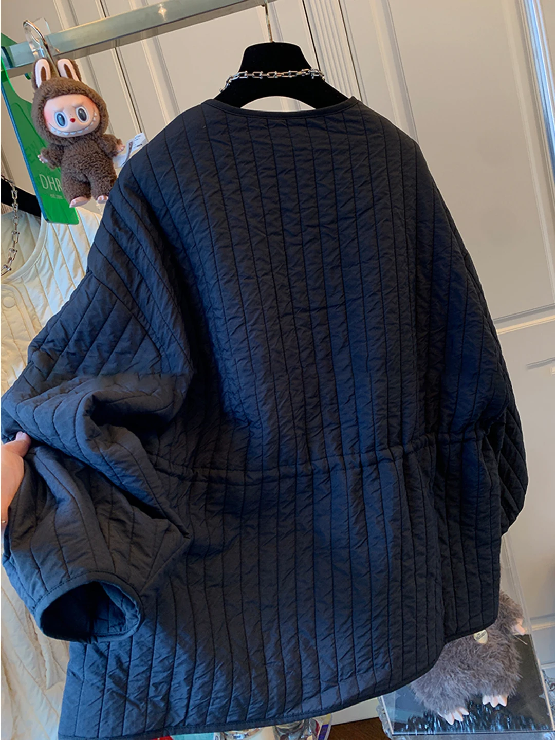 Retro costurado algodão jaet feminino inverno thiened solto redondo ne casaco de algodão quente all-match pequeno algodão acolchoado casaco