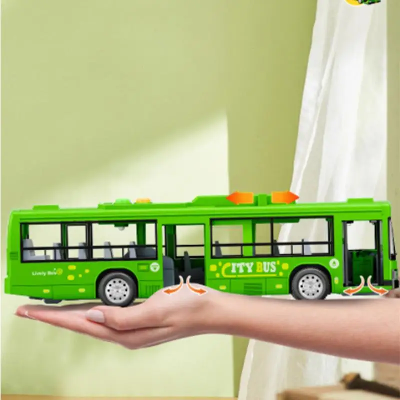 Bus Model Toy Large Electric Bus Toy Educational Electric Bus Toy Battery-Operated City Stagecoach Buses With Music And Light