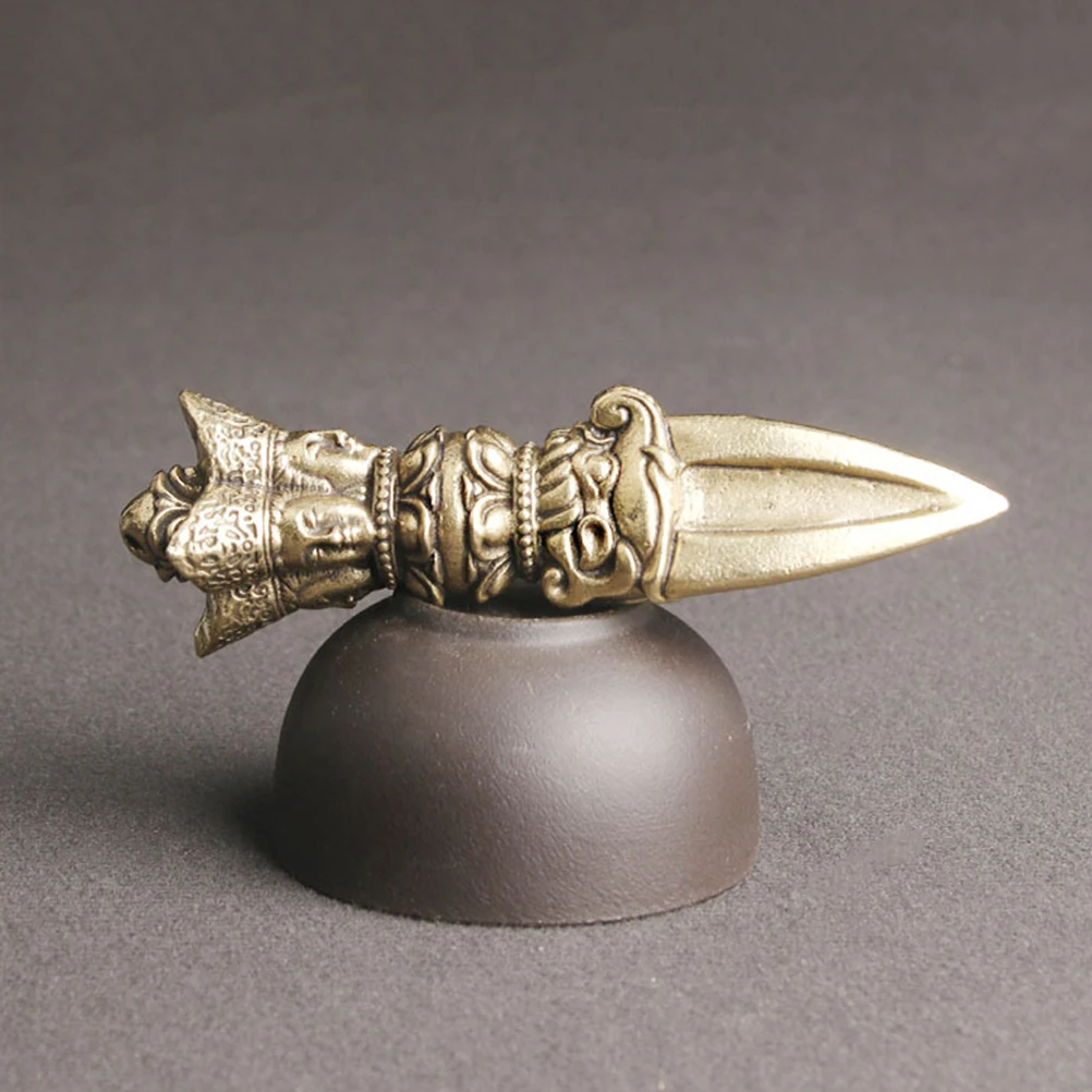 

Brass Vajra Pestle nament Dharma Tibetan Decorative Retro Adornment Vintage Religious Home Office Fortune Luck