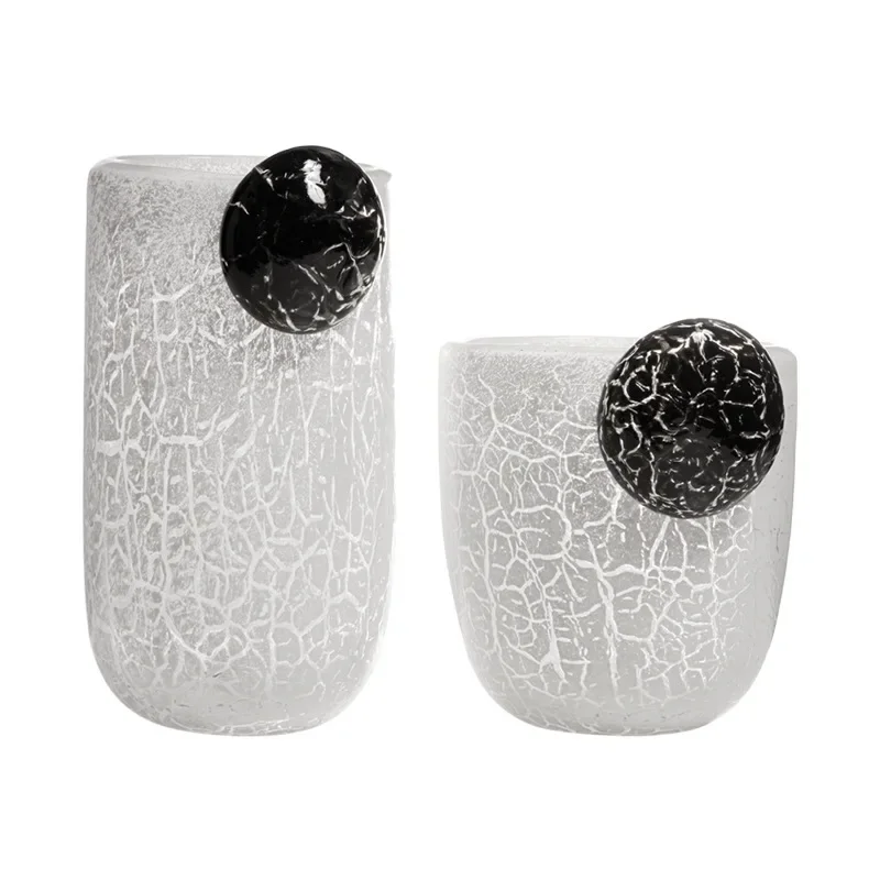 

White cracked glazed flower ware Modern sales department Living room Coffee table Restaurant entrance Flower arrangement vase