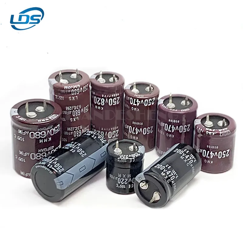 1pcs Aluminum electrolytic capacitor 250V 820UF Capacitor 200V 820UF Black gold rigid size 22X40/50 25X30/35/40/45/50 35X30