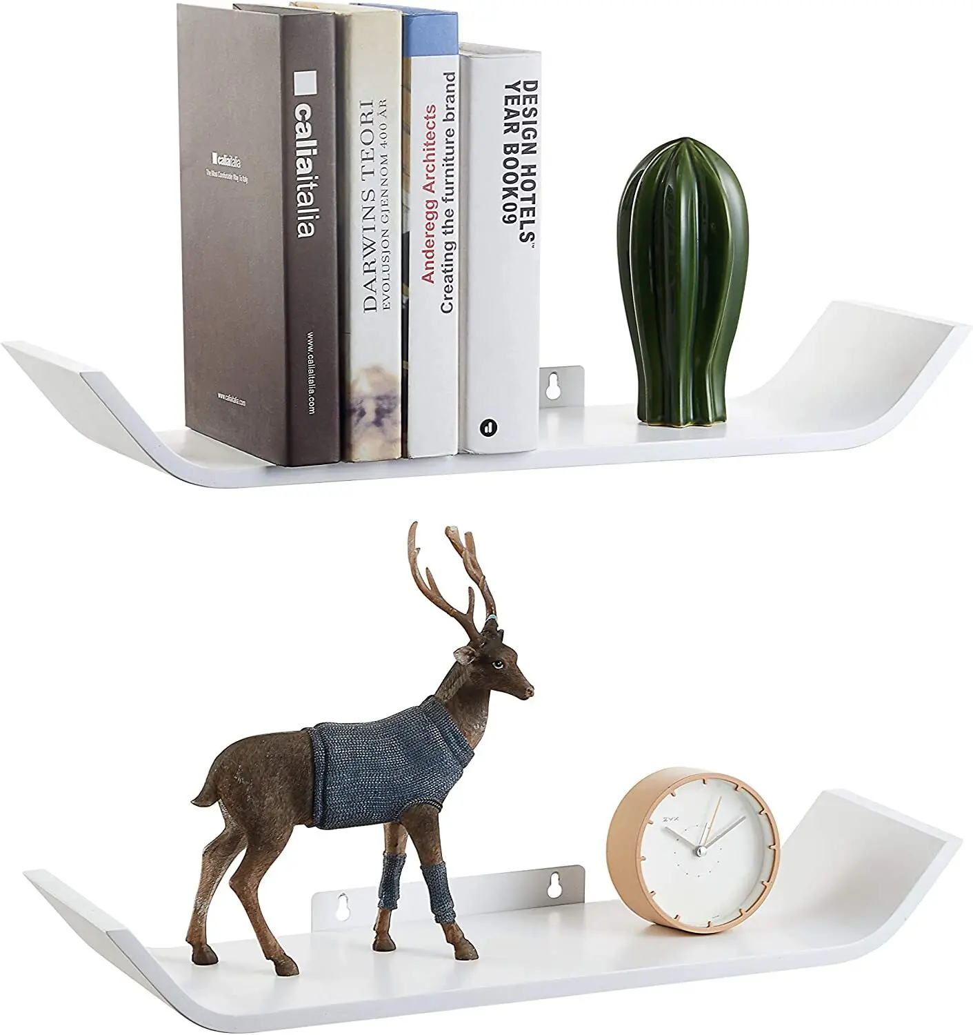 

2 Pack Wall Mount Floating Shelves for Living Room Kitchen Bedroom Office Modern Minimalist Space Saving Storage Solution