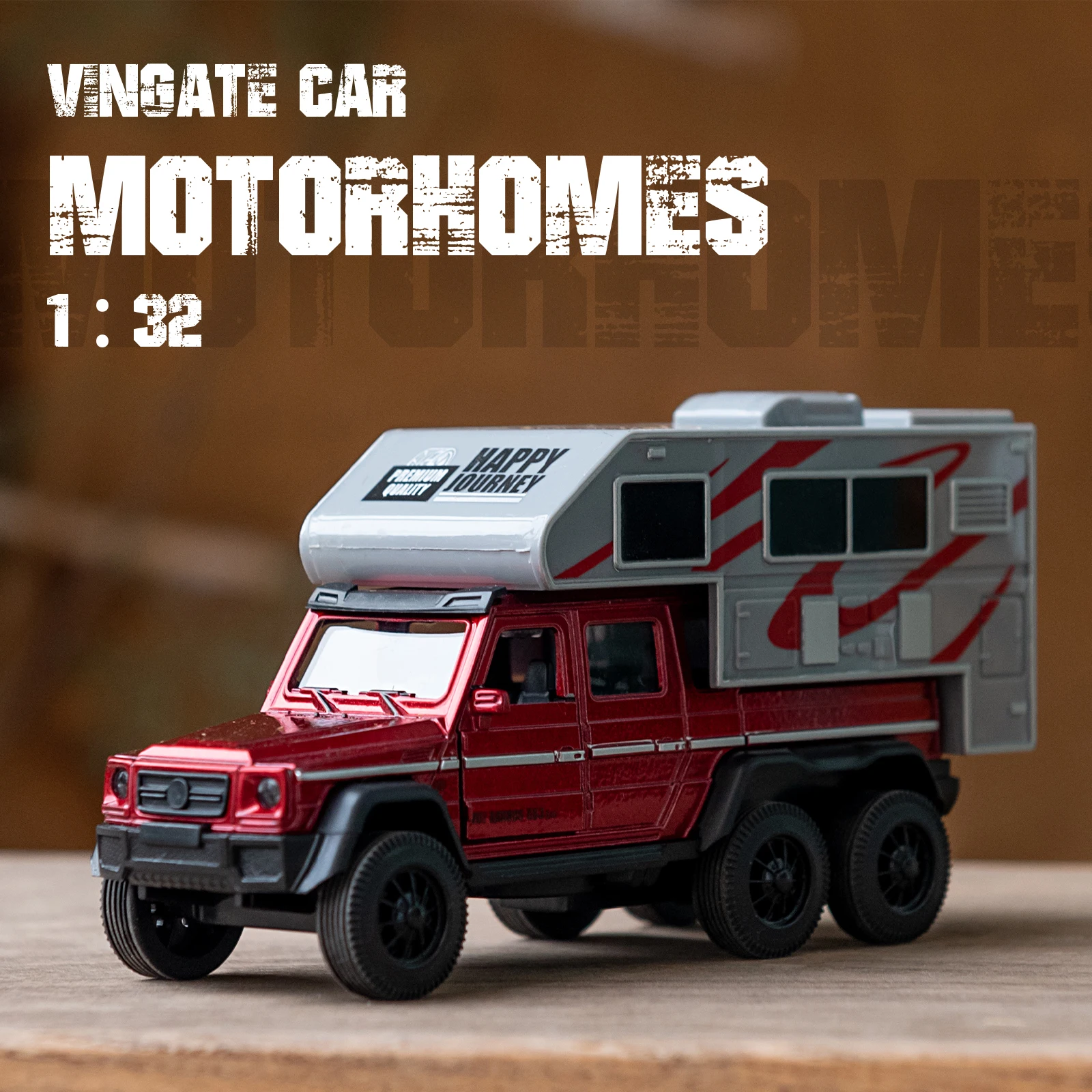 1:32 Diecast RV Recreational Motorhome Car Model Classic Pull Back Car Miniature Vehicle Replica For Collection Gift for Kids