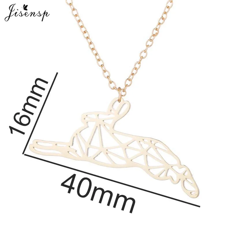 Origami Animal Stainless Steel Bear Elephant Pendant Necklace Women Cute Cat Penguin Jewelry Girls Party Necklaces Accessories