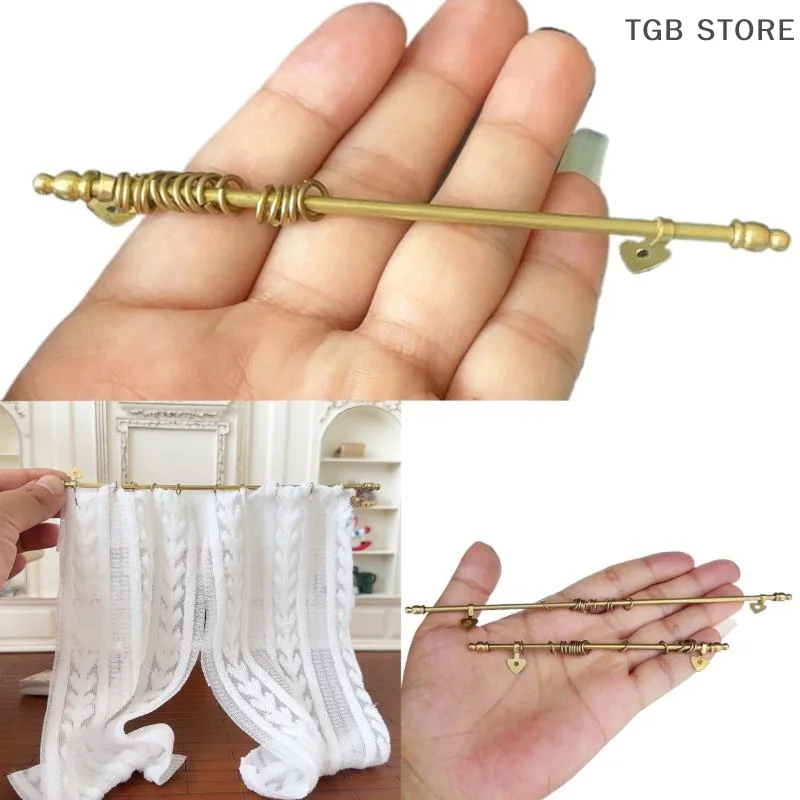 1 Pcs Dollhouse Removable Metal Curtain Rod Miniature Model Children Handmade Toy Doll Accessories