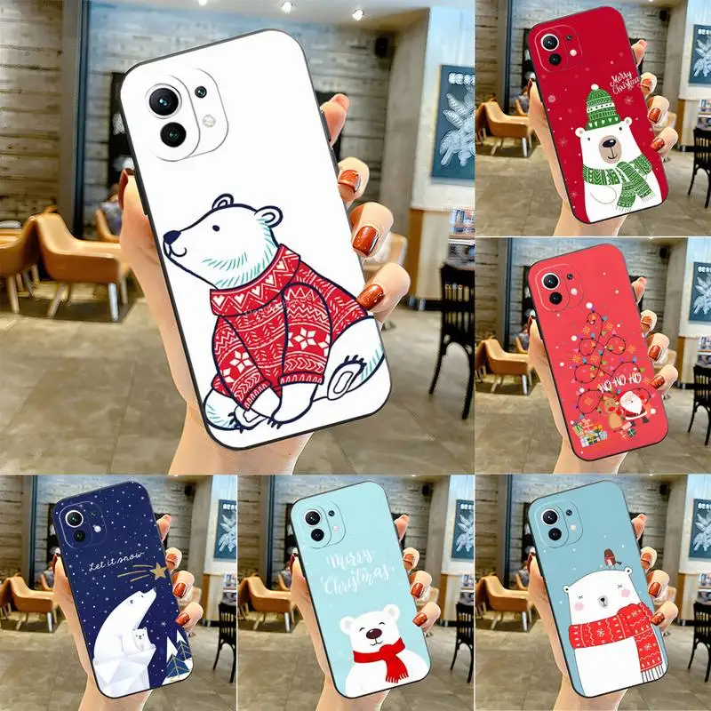 Christmas Polar Bears Phone Case Funda For Xiaomi Mi 9t 10t 11 11i 11x 11t 12 Pro Poco F3 X3 Nfc M3 Shockproof Back Cover