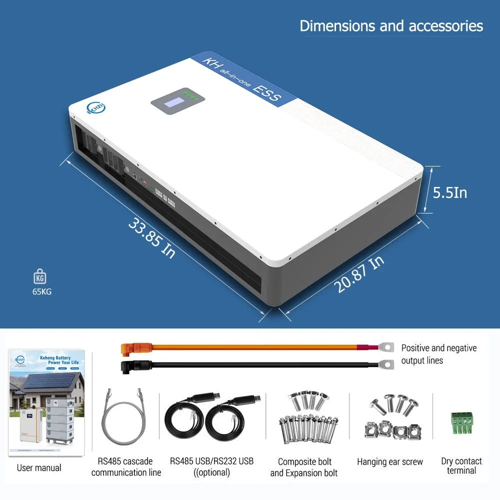 15Kwh Lifepo4 Power-Wall 15Kw Powerwall With Built-In Inverter Energy Storage 100Ah 200Ah Lithium Ion Battery For Solar System