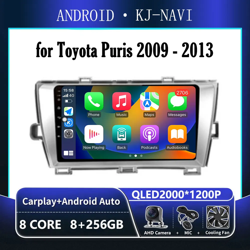 

Android 14 Carplay for Toyota Puris 2009 - 2013 Audio Stereo Car Radio Multimedia Player GPS Navigation 2 din 4G WIFI DSP