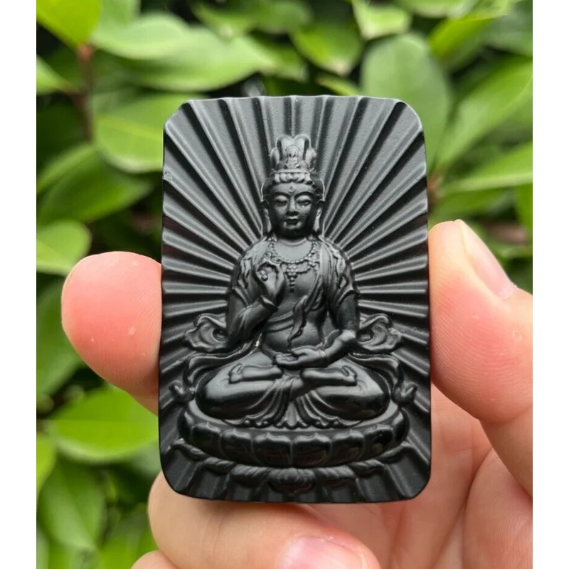 

CERTIFIED 58g 100% NATURAL HOTAN BLA JADE HAND CARVED KWAN-YIN PENDANT