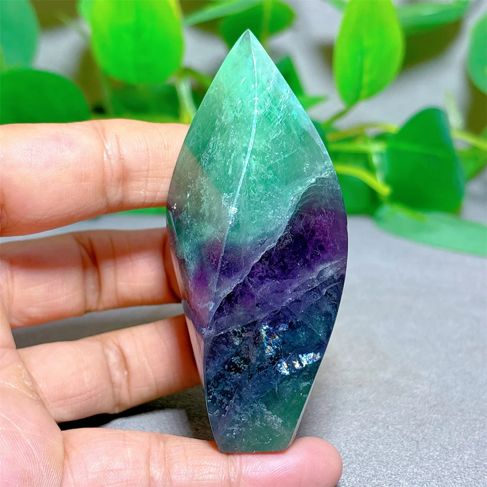 Fluorite Flame Crystal Natural Quartz Stone Home Decoration Reiki Craft Gifts Love Energy Healing Spiritual Garden Decorations