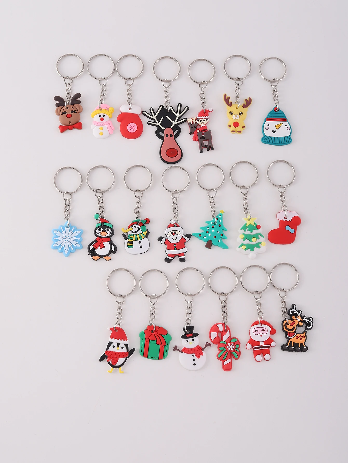 20Pcs Christmas decorations Gifts Keyring, mini Cute Keychain Classroom Prizes, Birthday Christmas party Gift, Gift pack fillers