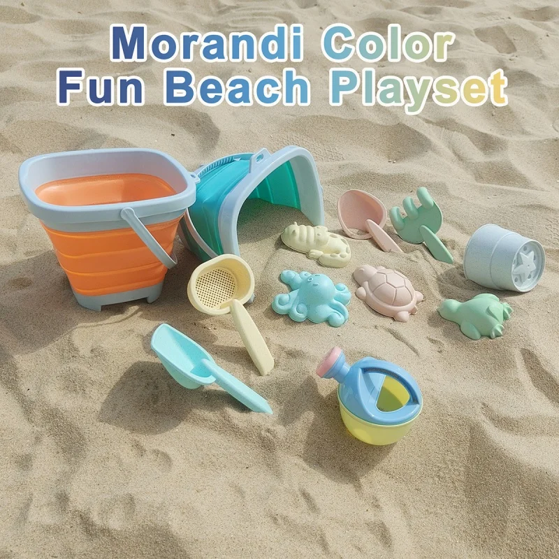 Beach Toys Set Gift Package Sand Toys for Kids Sandbox Toys with Collapsible Bucket Shovel Set Outdoor Beach Play in Summer