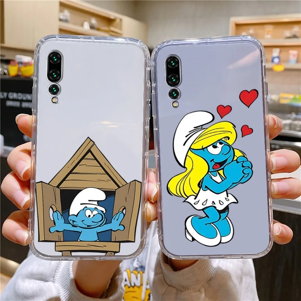 Cartoon The S-Smurfs Phone Case For Xiaomi 11 Redmi Note 11 5G 8T 9A 9 10T Note8Pro Note9 12SUltra Transparent Case