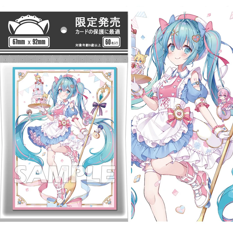 

60pcs/set Hatsune Miku Birthday Flash Card Sleeve PTCG Anime Game Collection Card Protective Cover Gift Toy 67*92mm