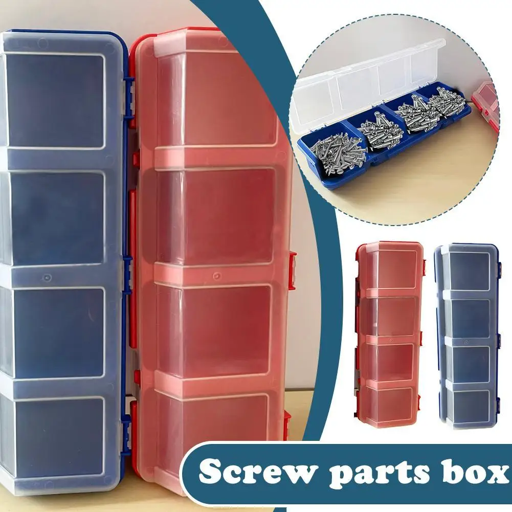 4-compartment Parts Storage Box Small Classification Screw Hardware Accessories Box Tool Organizer For Woodworking Electrician