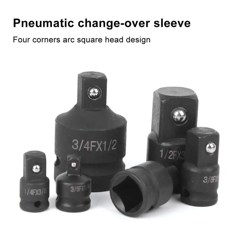 6Pcs Impact Adapter Reducer Set Socket Convertor Adapter 1/4inch 3/8inch 1/2inch 3/4inch for Impact Driver Conversions with Box