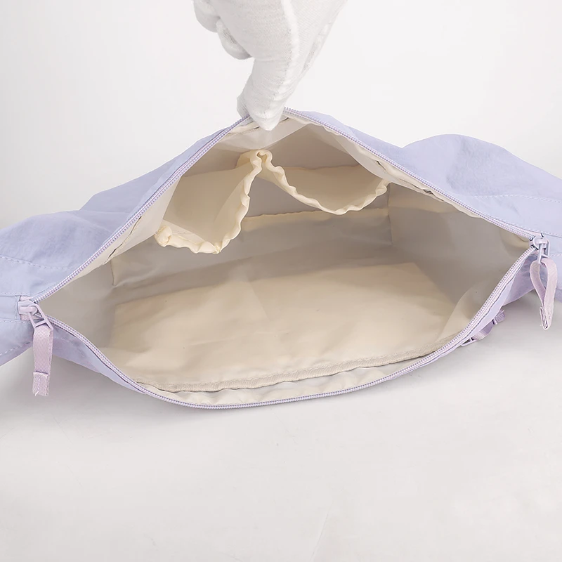 حقيبة كروس عصرية ذات سعة كبيرة - حقيبة كتف زلابية متعددة الوظائف بلون سادة على الطراز الكوري، مناسبة للعناية غير الرسمية