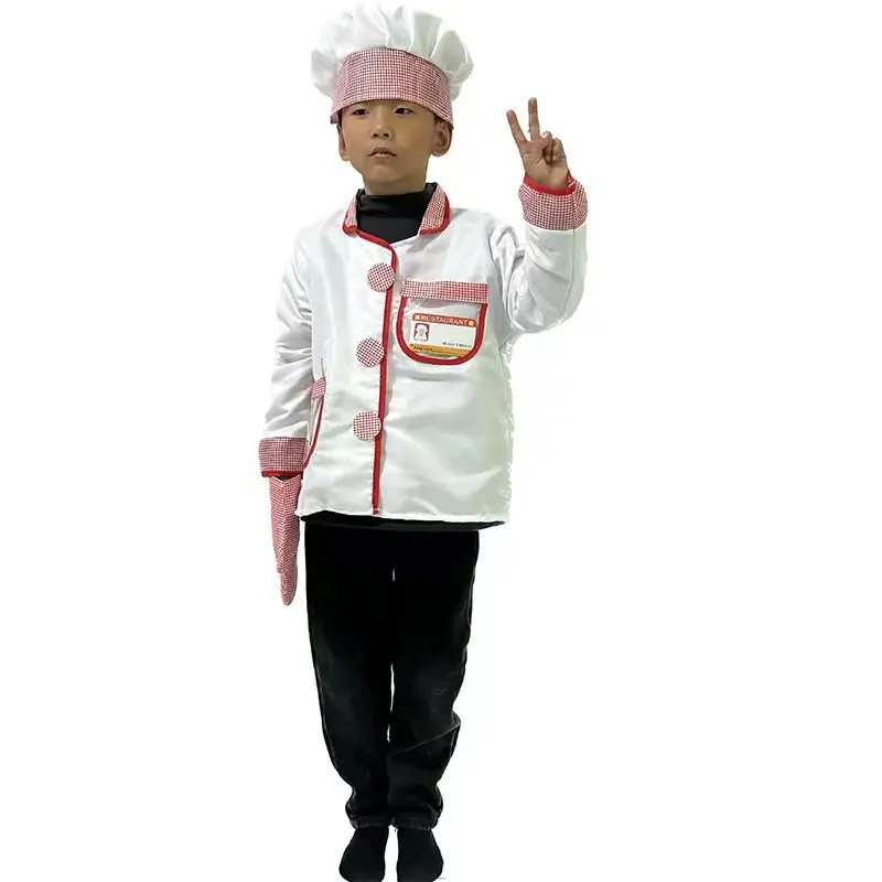 Costume de spectacle de Chef pour enfants, tenue de jeu de rôle de drame sur scène, tenue de cuisine en Polyester pour Halloween Home Par