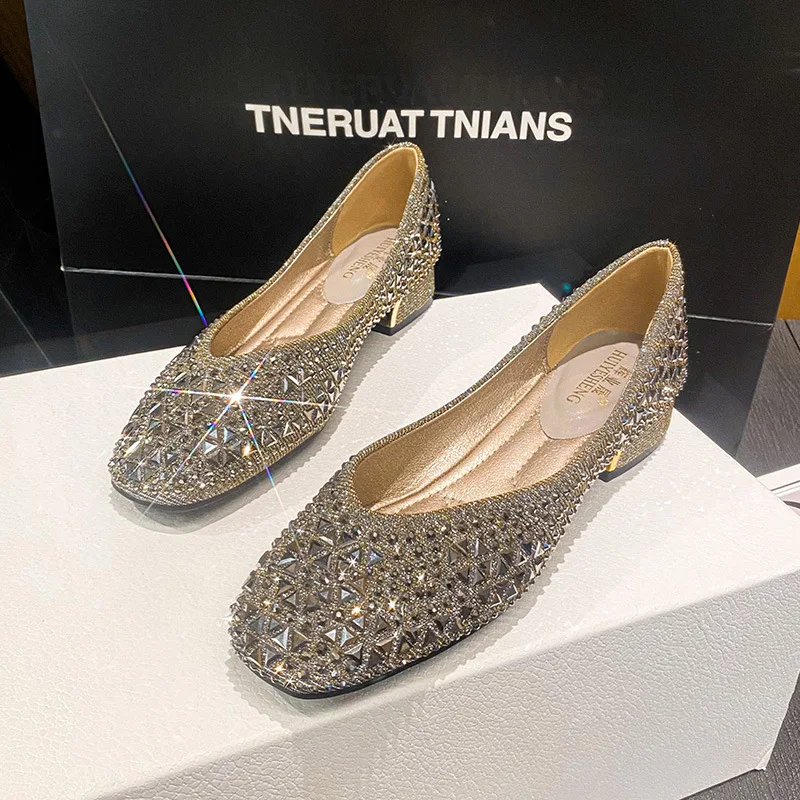 Fashion Women Shoes Luxury Pumps Bling Crystal High Heels Shoes Party Dress Shoes