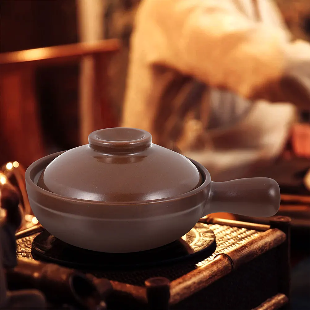 

1Set Casserole with Handle Ceramic Cooking Pot for Stew Soup French Onion Home Kitchen Cookware Energy Saving Slow Heat