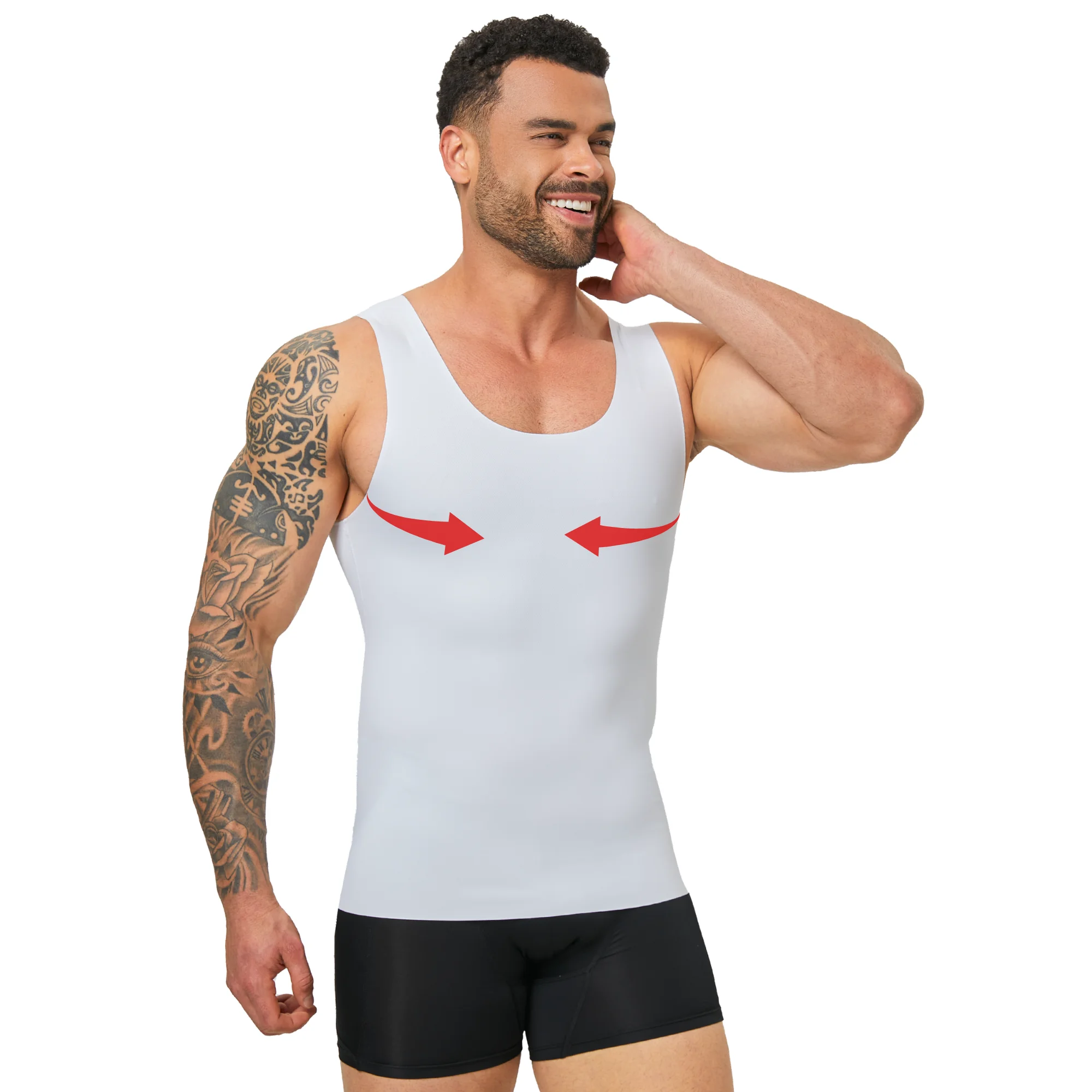 

Мужская бесшовная компрессионная майка-боди для коррекции фигуры, облегающая, дышащая, охлаждающая, для фитнеса, летняя