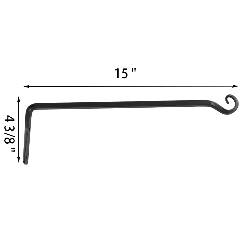 

15-inch Outdoor Iron Wall Flower Basket Flower Pot Hanging Plant Bracket Wall Lamp Hook Straight Bird Feeder Hook