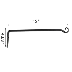 15-inch Outdoor Iron Wall Flower Basket Flower Pot Hanging Plant Bracket Wall Lamp Hook Straight Bird Feeder Hook