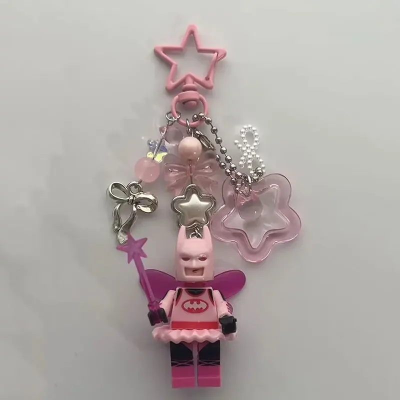 Llavero hecho a mano del arco y2k del llavero del murciélago de hadas de la historieta 3D