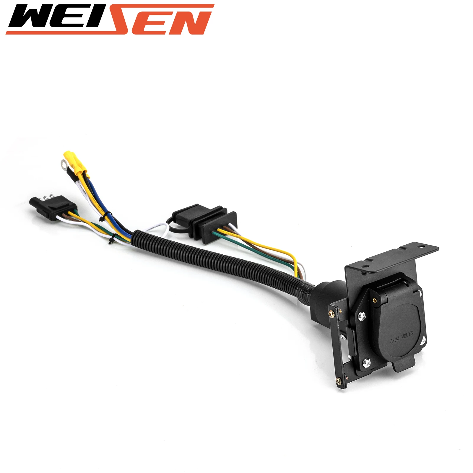 

4-Pin To 7-Way RV Blade and 4-Way Flat Trailer Wiring Adapter for Trailers, Semitrailers, Caravans, RVs, Trucks, Cars, Utility