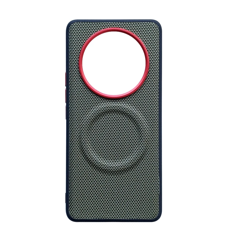 

For Honor X70 Case ELVEV Magnetic Luxury Weave PU Leather Anti-fall with Wireless Charging Back Phone Shell