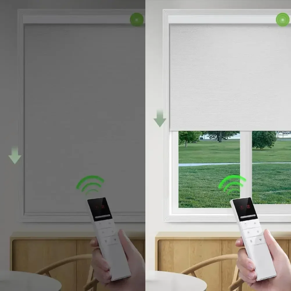 

[Бесплатная доставка, новое поступление! ] Моторизованные затемняющие оконные жалюзи по индивидуальному заказу шириной (33–95 дюймов), пульт дистанционного управления, беспроводной и перезаряжаемый