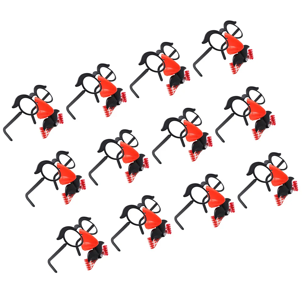 12 個の口ひげメガネ面白いいたずら小道具子供のための軽量変装眉毛鼻コスチュームパーティーハロウィンギャグメガネトリック