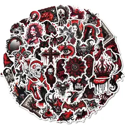 10/50PCS Cool Black Red Gothic Magic Witch Skull Stickers DIY Phone Laptop Luggage Skateboard Graffiti Horror Decals Sticker Toy