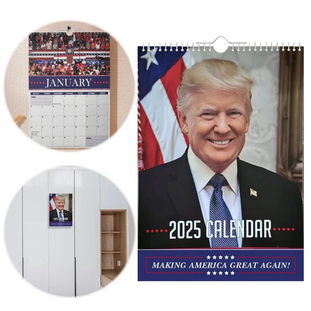 Trump 2025 Calendar 12 Month Wall Calendar Making America Great Again Hanging Wall Calendar Wall Calendar for Home Or Office