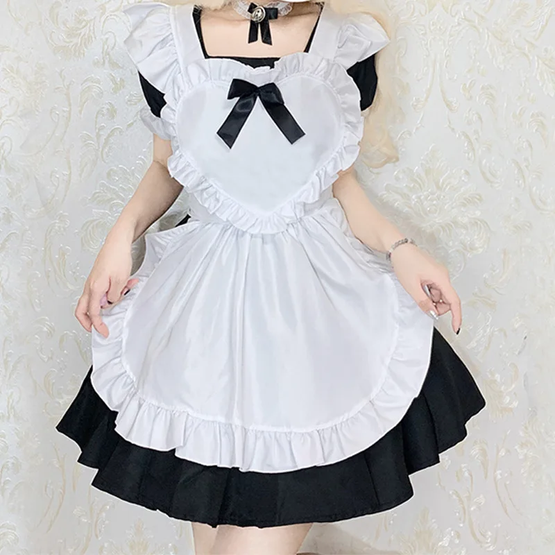 Vestido de empregada anime para mulheres, vestido de empregada Lolita, rosa e branco, Alice japonesa, irmã macia, grande cena