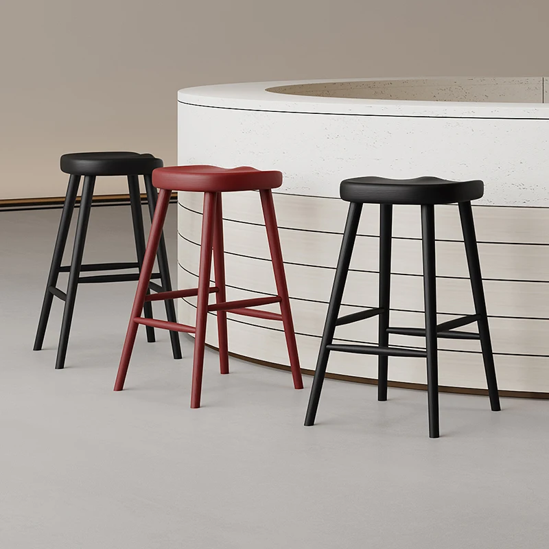 

Bar chair Household bar chair High solid wood stool Middle island platform Backrest stool Front desk high stool