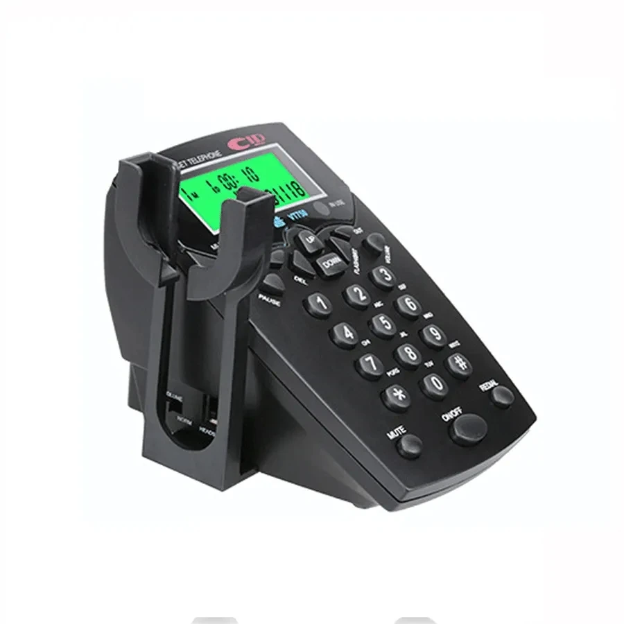 Call Center Corded Phone with Headset Noise Canceling Microphone, Caller ID Receiver Speakerphone Home Office Landline Telephone