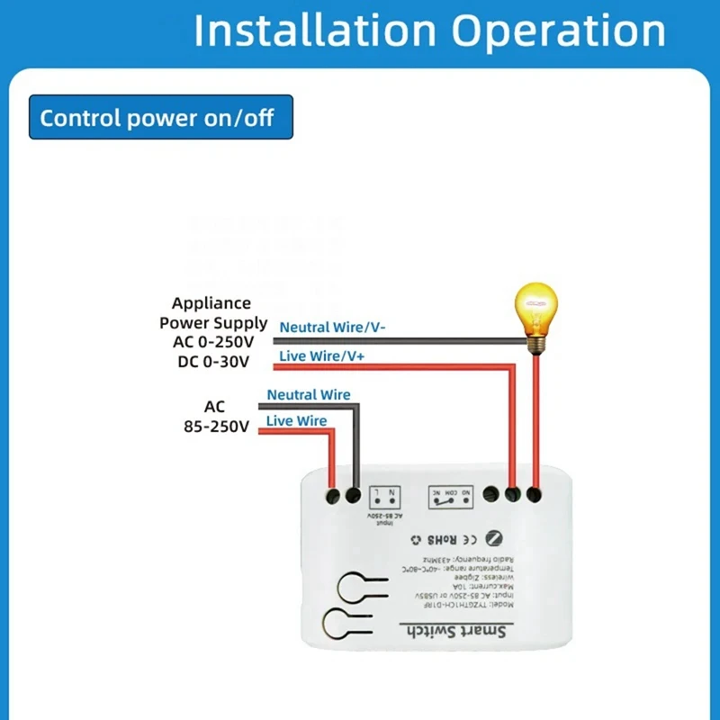 Tuya Smart Zigbee Switch With Temperature Sensor Passive Dry Contact Zigbee Relay Work With Home Assistant