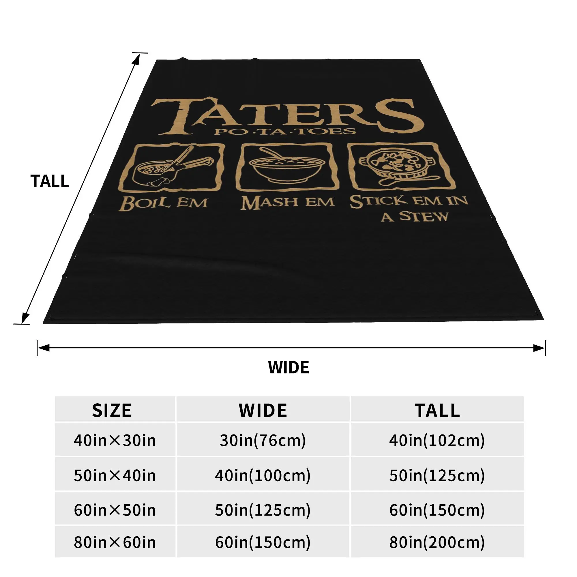 Em Taters البطاطس وصفة يغلي الهريس عصا الحساء بطانية لينة الدافئة الفانيلا رمي غطاء بطانية للسرير نزهة السفر المنزل الأريكة #2