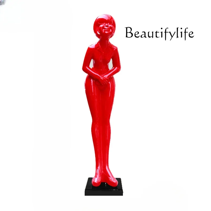 FRP Figure Sculpture Ornament Abstract Welcome Reds Sculpture Modern Art Home Accessories Hotel Accessories