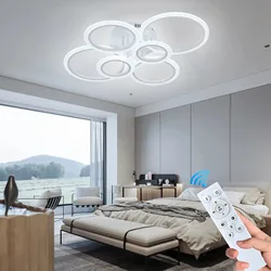 Plafonnier LED suspendu au design moderne, éclairage d'intérieur, luminaire décoratif de plafond, idéal pour un salon ou une chambre à coucher